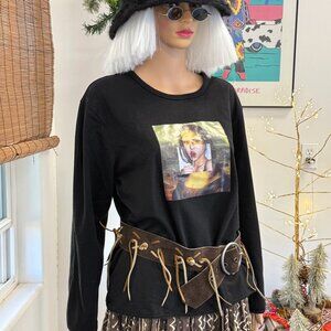 Vintage Mona Lisa Graphic Artistic Long Sleeve Tee~Approx Size Small